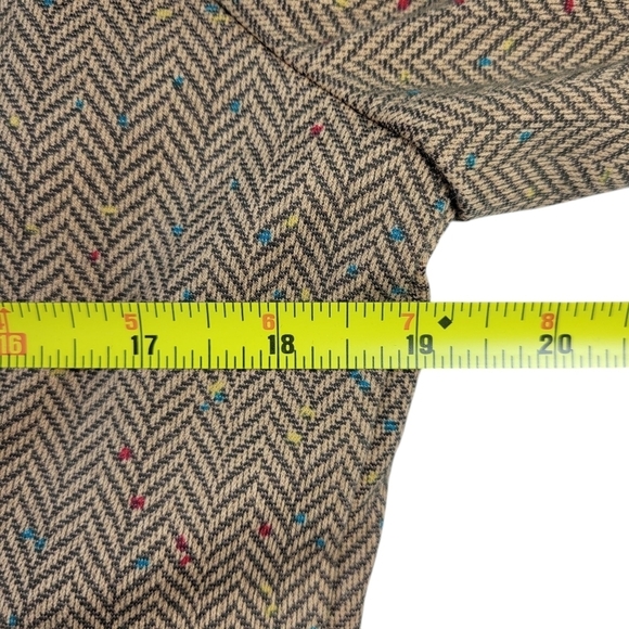 CAbi Herringbone Blazer Size M Brown Speckle Fleck Penny 2 Chest 2 Patch Pockets - Picture 10 of 12